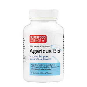 Superfood Science USA-Grown Agaricus Bio 600mg - Organic Blazei Murill Mushroom Capsules for Immune & Cellular Health, High Beta Glucan, 60 Caps