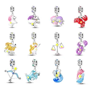 MULA Zodiac Sign Jewelry - Exquisite Zodiac sign charm with 925 silver enamel accents and sparkling zircons - perfect for all Pandora's bracelets and necklaces are the ideal gift for astrology lovers!