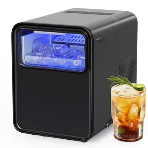 Ice Maker Countertop, Self-Cleaning Ice Machine, 9 Cubes in 6 Mins, 26.5lbs in 24Hrs, Compact Ice Maker with Basket & Scoop, Quiet Operation, 2 Sizes of Bullet Ice for Home Kitchen Camping RV