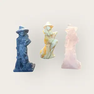 Crystal Witch Carvings - Handcrafted Statues for Home Decor