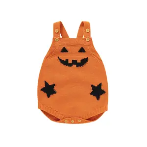 Halloween Baby Clothes Boy Girl Pumpkin Ghost Suspender Romper Corduroy Bodysuit Jumpsuit Halloween Outfit
