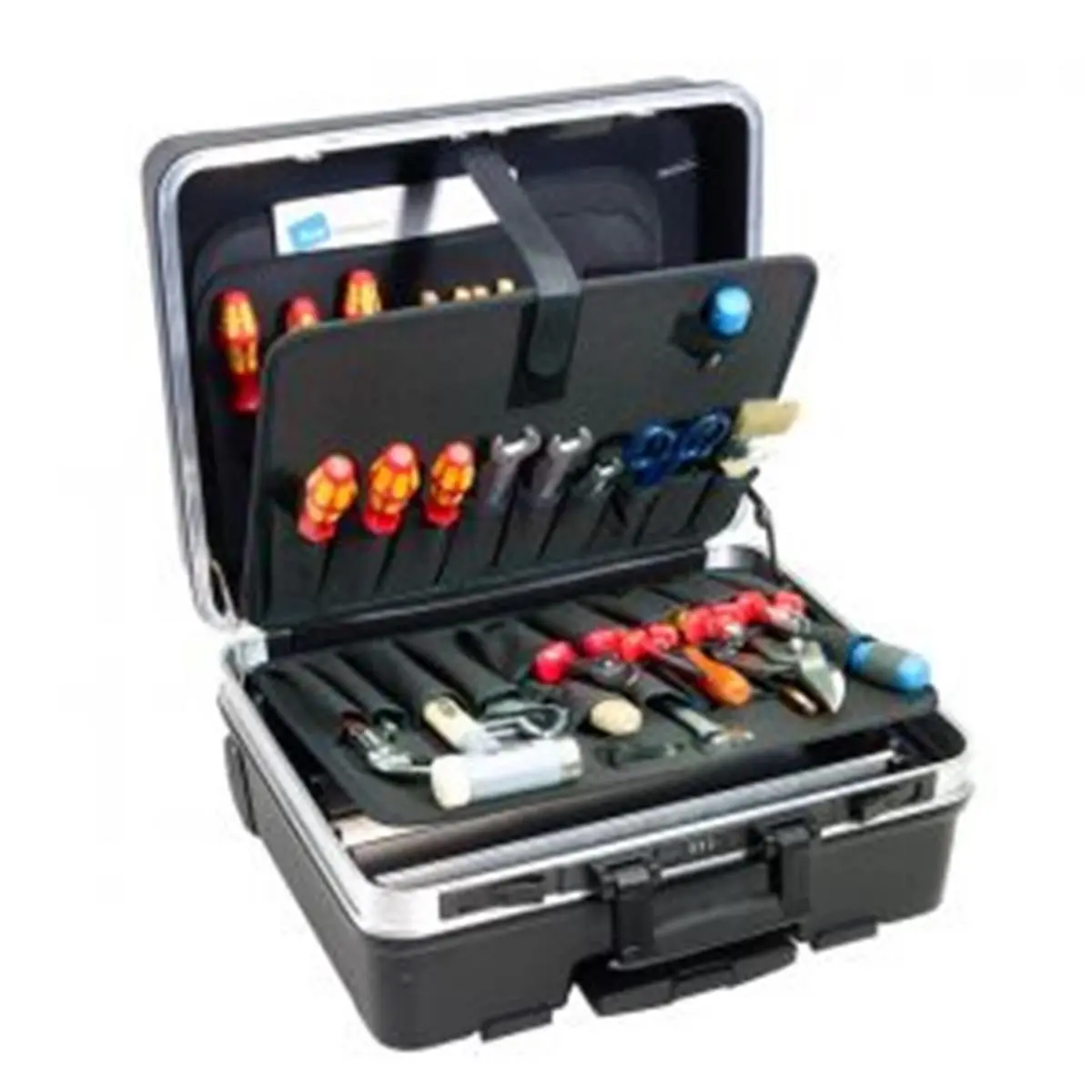 212 MAIN B&W International 120.04-P Wheeled Rolling Tool Case - ABS Material, Aluminum Frame, Telescopic Design, Clip Locks, Pocket Boards, Rolling Base, 30 kg Capacity, 19.1" x 14.6" x 7.9", 4 Additional Bottom ft, Mobile Storage Functionality, 4 Additio