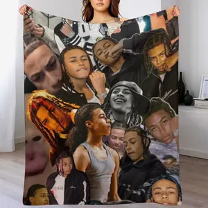 Lil Durk Inspired Flannel Throw Blanket - Ultra Soft, Warm & Cozy All-Season Knit Polyester Blanket for Living Room. Office. Sofa Decor. Travel - Versatile Gift Home Accessory. Allseason Blanket