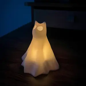Spooky Cute Ghost Cat Halloween Lantern Light Lamp for Halloween Decorations Set Candle