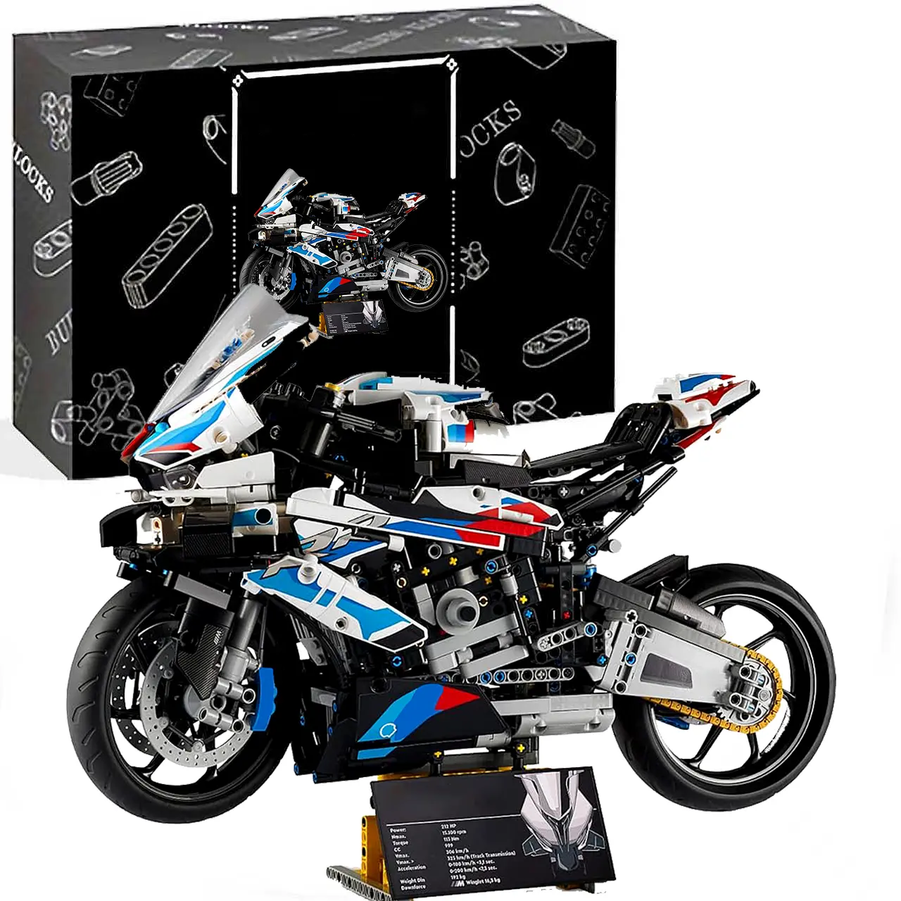1920 Pieces, 1:5 Technic Motorcycle Model Kit for Adults, 19 inches long, Build and Display Set with Authentic Features, Motorcycle Gift Idea #Summervibes