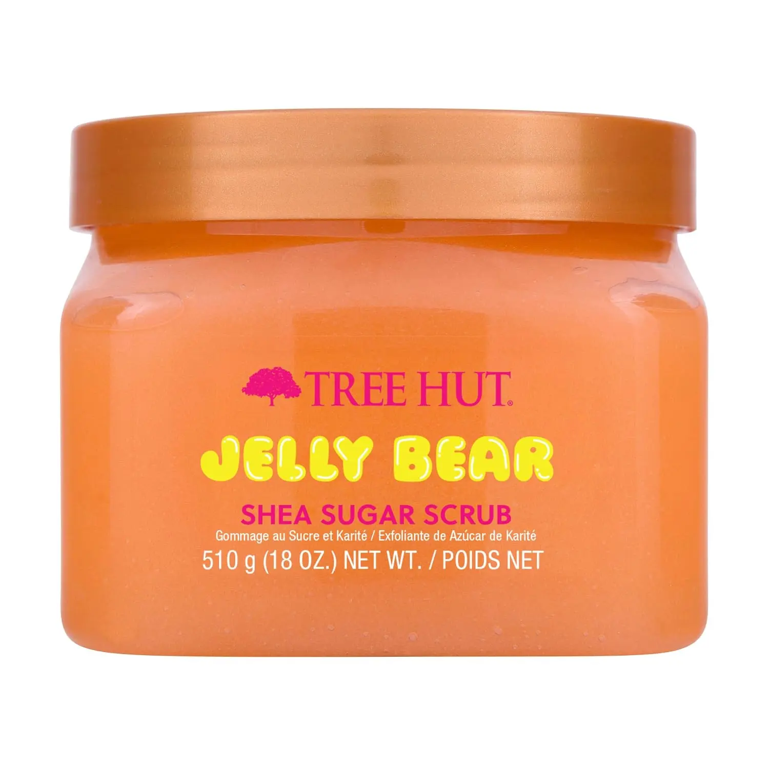 Tree Hut Jelly Bear Body Scrub, Exfoliating & Hydrating Sugar Scrub with Shea Butter & Essential Oils, Smooth Skin, Body Exfoliator For All Skin Types, Self Care Gifts for Women, Vegan, 18 Oz
