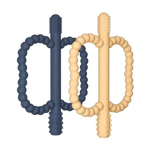 2 Pack Baby Silicone Teething Toys, Teething Sticks for Babies, Silicone Teether Tubes for Baby Girl, BPA Free, Soothe Gums for 0-6 3-12 18-36 Months Newborn Infants Toddler Sensory Chew Toys