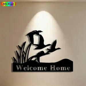 1pc Duck & Grass Metal Wall Art,Duck & Grass Statue Mural, Ideal Gift for New Year, Easter, Animal Decor Enthusiasts, Weather-Resistant Metal Wall Decor Wall Sculptures, Perfect for Patio Wall & Garden Fence, Bird Enthusiasts