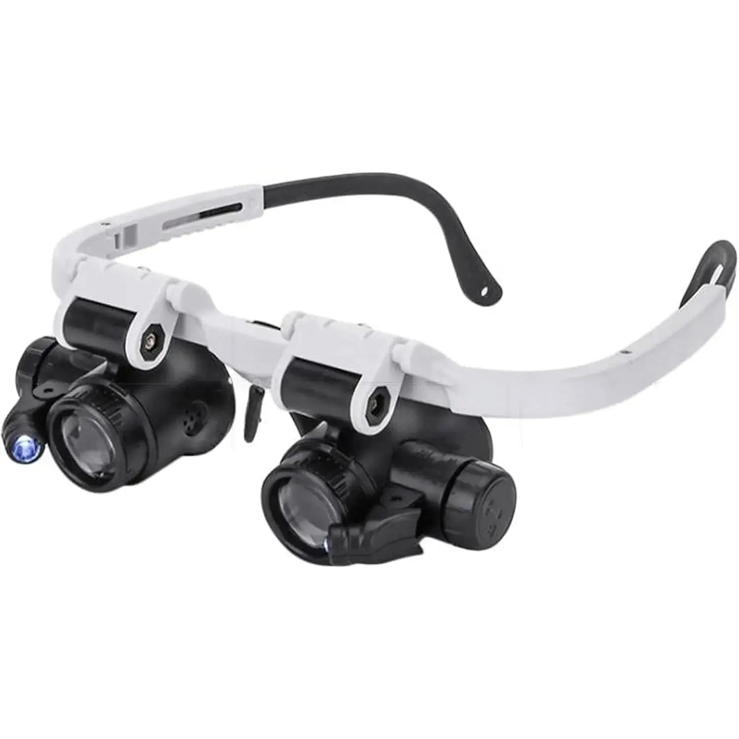 Magnifying Glasses 8X 15X 23X Magnifier LED Headband Glass Eye Magnifying Repair Tool Watchmaking Coin Stamp Currency Book Errors Jewelry Necklace Magnifier Glasses Beading Biology Loupe Microscope