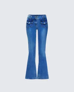 Bri Blue Denim Patch Pocket Jean