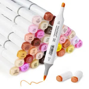 Skin Tone Soft Brush Markers,12/24/36 Flesh Colors Alcohol Based Art Markers Pens Set Dual Tips Brush & Broad for Professional Artists Drawing Sketch Illustrations Portrait Comics Anime Coloring
