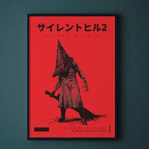 Pyramid head Poster Silent Hill 2 (2001) Art Print Video Game Poster, Team Silent - Konami Game Posters - Frame Not Included (NO FRAME) Decor Photo