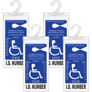 Parking Placard Holder-Disabled Placard Protective Mirror Tag Holder with Larger Hanger (Set of 4)