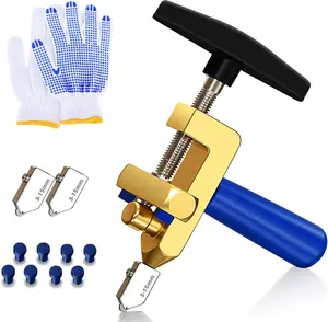 2 in 1 Glass Tile Cutter Breaking Pliers, Manual Tile Cutter with 3 Tungsten Steel Blade, Mirror Cutting Tool
