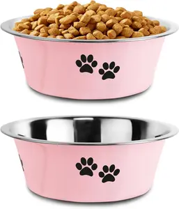 Stainless Steel  Bowls, Nonslip Rubber Bottom No Spill Proof Skid Metal Insulated  Bowls for Large Medium Small Breed Dogs (, 3.6 Cups/29 OZ)
