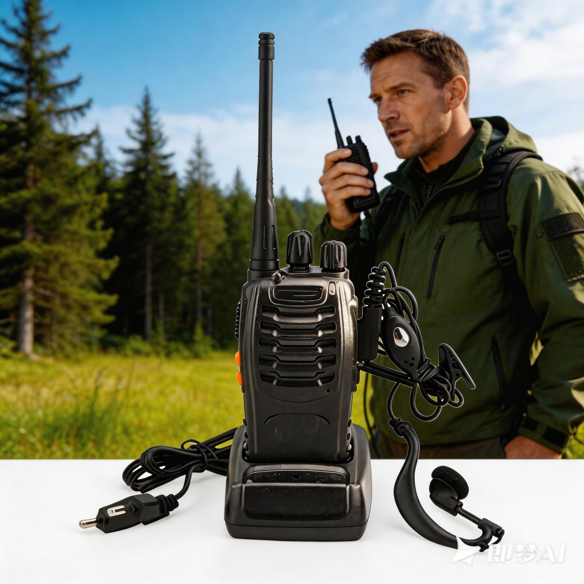 2pcs/lot Walkie talkie UHF Two way radio  UHF 400-470MHz 16CH Portable Transceiver with Earpiece