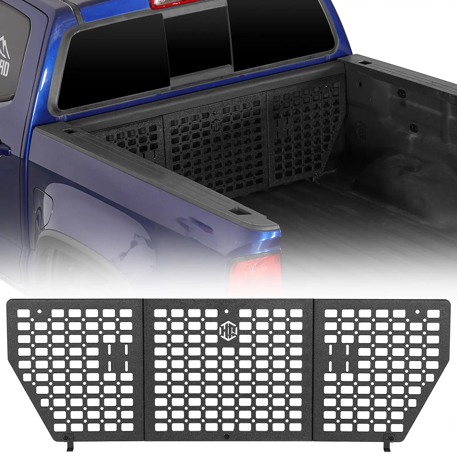 Hooke Road Front Bed MOLLE Panel, 11-Gauge Steel Construction with Steel Plate, About 15 lbs, Extra Vertical Storage, Compatible with 2015-2022 Chevy Colorado & GMC Canyon