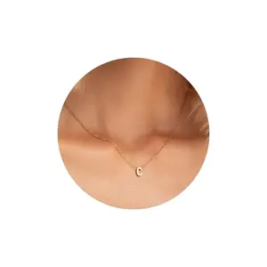 Initial Necklace: 18K Gold Plated Personalized Tiny Letter Name Pendant for Women