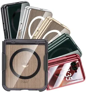 Nakedcellphone Electro Combo for Motorola RAZR ULTRA 2025 Phone Case with Belt Clip Holster Holder - Built-In Screen Protector - Hinge Cover - Compatible with MagSafe