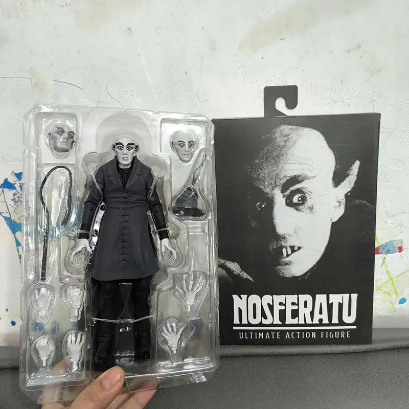 NECA Ultimate Count Orlok Black and White Nosferatu Action Figure with Box, 18cm Collectible Statue, Home Decor Piece, Drop Shipping Birthday Gift, About 18 Cm
