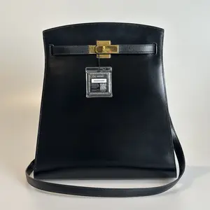 Pre-owned HERMÈS Box Shoulder Bag Hermes Kelly Sport Black Gold tone Clasp 77219268