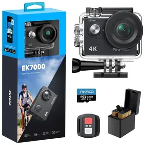 AKASO EK7000 4K30fps Action Camera with 64GB MicroSDXC U3 Memory Card Accessories Kit Bundle Ultra HD 131FT Waterproof Camera EIS WiFi Remote Control 4X Zoom Underwater Camera (With 64GB MicroSD Card)
