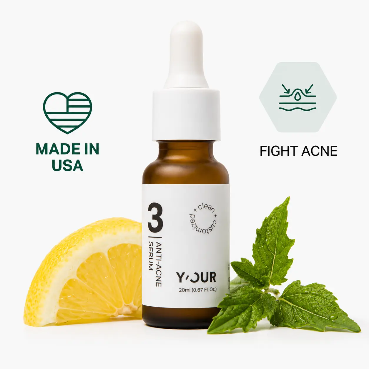 Y'OUR Anti-acne Serum Exfoliate & Clear Acne for Sensitive Skin Non-Greasy Lightweight with 1% Salicylic Acid Valentine's Gift for Women - Redness, Moisture, Topical Solution Skin Repair Oily Skin