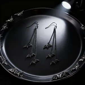Halloween Bat Earrings! Long Ethnic Style Non-Fading Jewelry