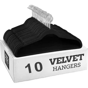 10pcs Velvet Clothes Hangers, Magic Anti-Wrinkle Plastic Hangers, Multifunctional Non-Slip Adult Clothing Hooks, Durable & Stylish Design