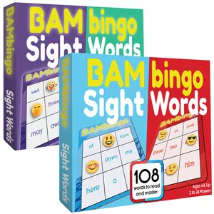 BAMBingo Sight Words Games - Flash Card Matching Learning Bingo Games for Kindergarten 1st 2nd & 3rd Grade