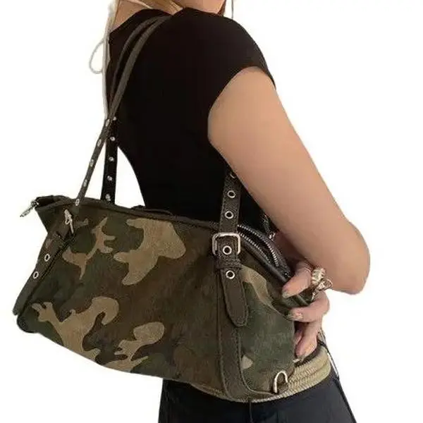 Women's Underarm Camouflage Tote Bag, Niche Design - 2026 Fashion Bowling-Inspired Luggage Accessory