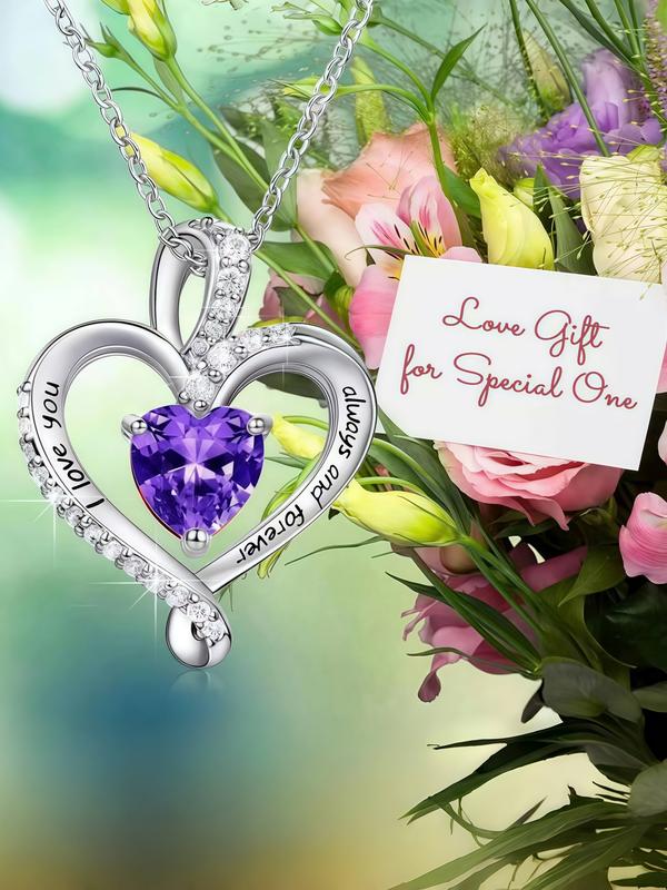 Bear Design Heart Shaped Pendant Necklace with Rose Gift Box, Fashion Jewelry for Party, Daily Clothing Decor, Trendy All-match & Exquisite Jewelry for Birthday Gift, Love Heart Necklace