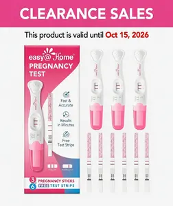 Easy@Home Pregnancy Test Sticks (3 Pack) + 6 FREE Test Strips - Early Detection, Clear Results in Minutes, Easy at Home Midstream Tests for Women, Exp: Oct 15, 2026