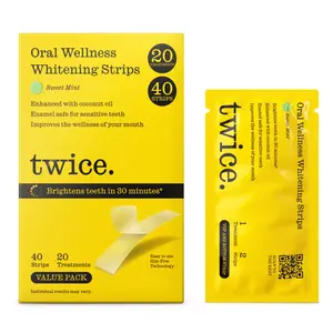 Whitening Strips – Clean Formula, Gentle Whitening – 20 Treatments (40 Strips)