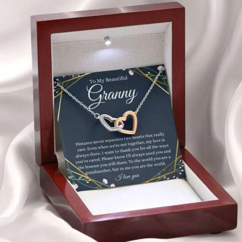 Grandmother Necklace, To My Granny Necklace, Gift For Grandmother From Granddaughter Grandson, Jewelry Message Card, Necklace Gifts For Birthday, Anniversary, Christmas Day, Thanksgiving 626