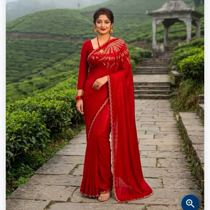 Teej special saree sirowski work in georgette fabric