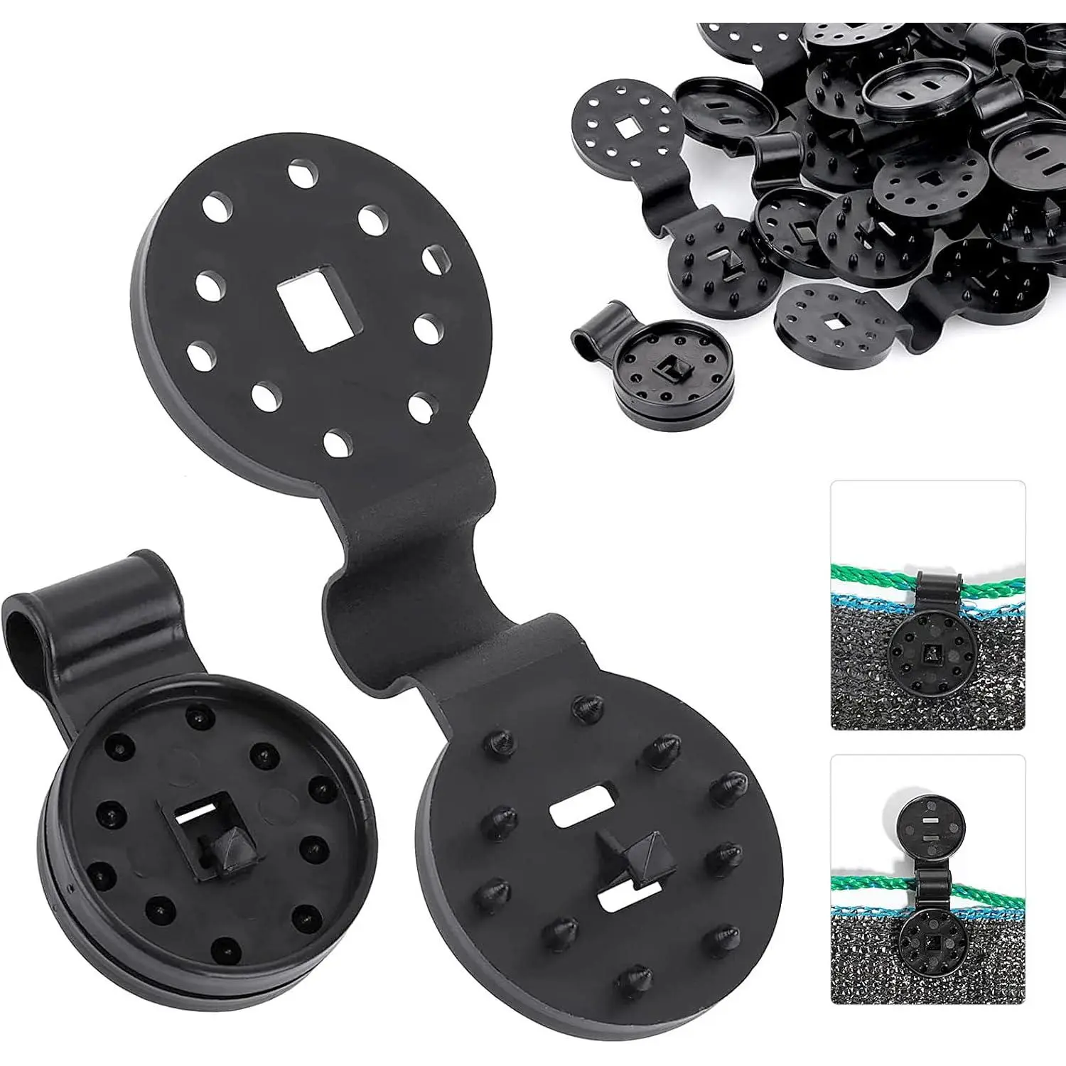 50-Piece Heavy-Duty Locking Awning Clips, Windproof Removable & Washable Plastic Fixtures for Awnings, Tarps, Garden Netting (Home & Garden Pool Hot Tub Supplies)