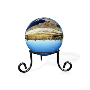 Black Iron Ball Stand -Gazing Globe Stand, Sphere Holder Wrought Iron Display Stand, Ball Stand, Gazing Ball Stand  (3.5" Diameter X 2" Tall)