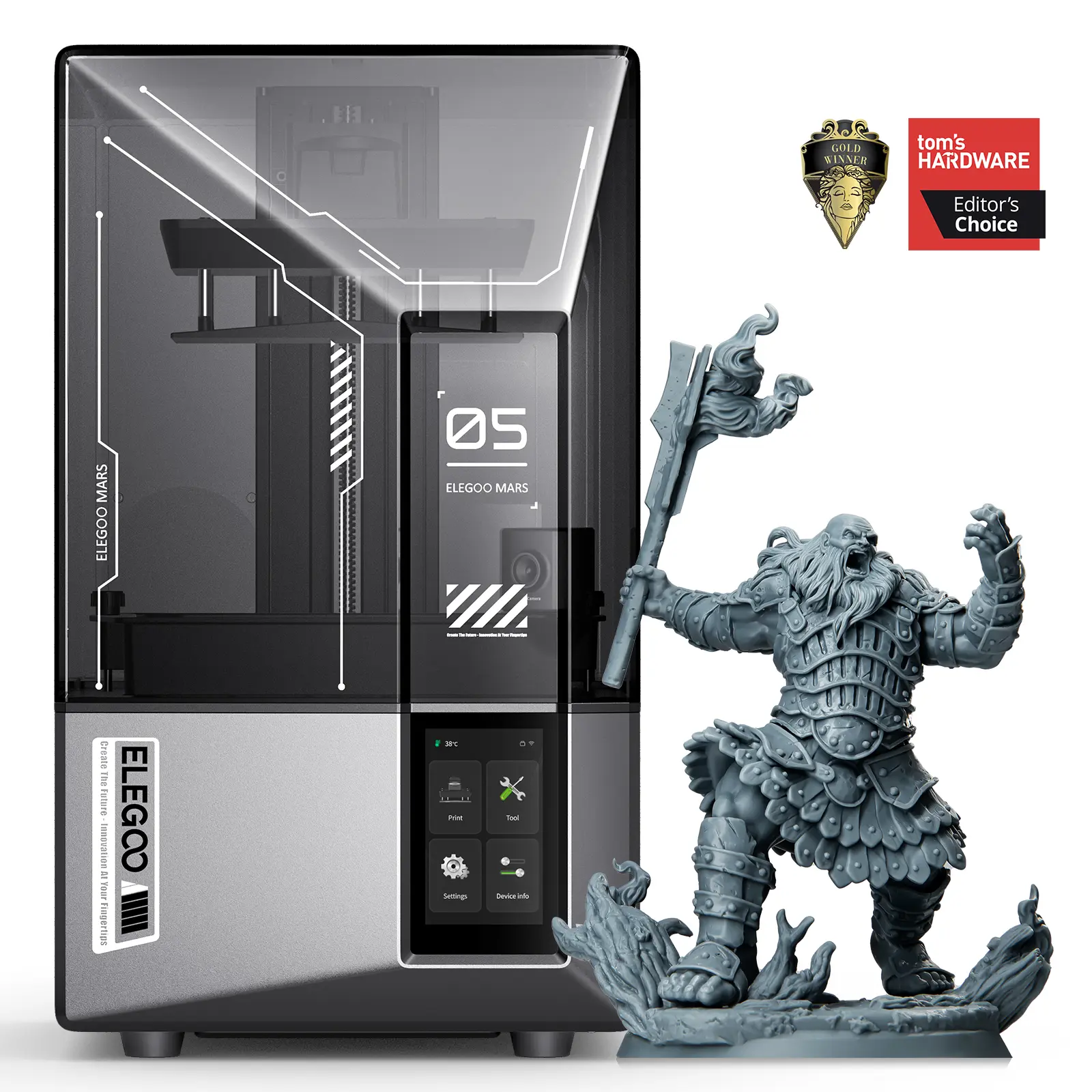 ELEGOO Mars 5 Ultra Resin 3D Printer with 7" 9K Mono LCD, 150mm/h High Speed Printing, Smart Automatic Leveling, Intelligent Detection, WiFi-Transfer, Printing Size of 6.04 × 3.06 × 6.49 inch