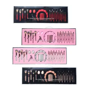 [Gilded Elegance·All-In-One Premium Brush  Standard  Makeup Set  Brush Set for Women Brush Brush Set Soft Brushes Set  with Makeup Sponges pro Powder Brush  Daily Makeup Brush Set professional soft makeup brush eye Brush Kit Makeup Set Ultra Plush Pink
