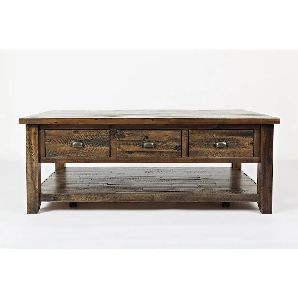 Artisan's Craft Rustic Farmhouse Distressed Solid Wood Coffee Table