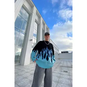 BLUE FLAME oversized sweater