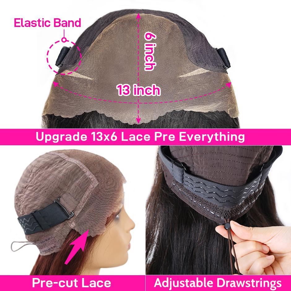 Yawawe Hair 13x6 Wear Go Glueless Water Wave Full Lace Frontal Wigs Preplucked Precut Deep Wave Human Hair Wigs Ready To Go Pre Cut Lace Easy Install HD Lace Wigs for Women Beginnner Friendly