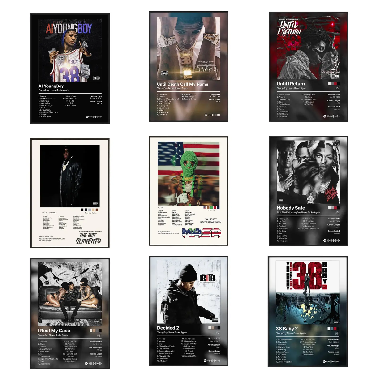 Music YYoungBoy Album Poster Premium Wall Art Poster Unframed HD Print Home Office Decor Unique Trendy Gift