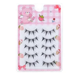 Cosplay Comic False Eyelashes, 5 Pairs Naturally Soft and Comfortable False Eyelashes, Ideal Choice for Beginners, Dainty Lashes, Makeup