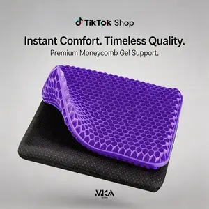 【BIG SaIe】Double-Thick Gel Seat Cushion Honeycomb Breathable Non-Slip Cover 16.5x14.5x1.5 in Pressure Relief for Office Car Wheelchair Elastic Furniture Protector