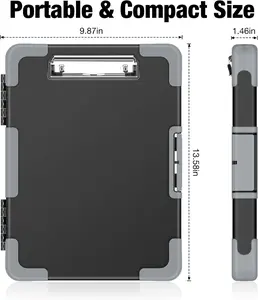 Toughest Clipboard with Storage Internal Pen Pouch Included Letter/ A4 Size Shockproof Heavy Duty Plastic Clip Boards 8.5x11” High Capacity Clipboards Box Case for Contractor Trucker Driver