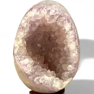Amethyst and Quartz Druzy Egg - Unique Home Decor Piece