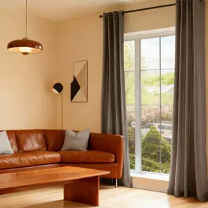 2-Piece 99% Blackout Curtains, 3-Layer High-Precision Polyester, Cordless Grommet Top, Vintage Style, Machine Washable for Bedroom & Living Room.