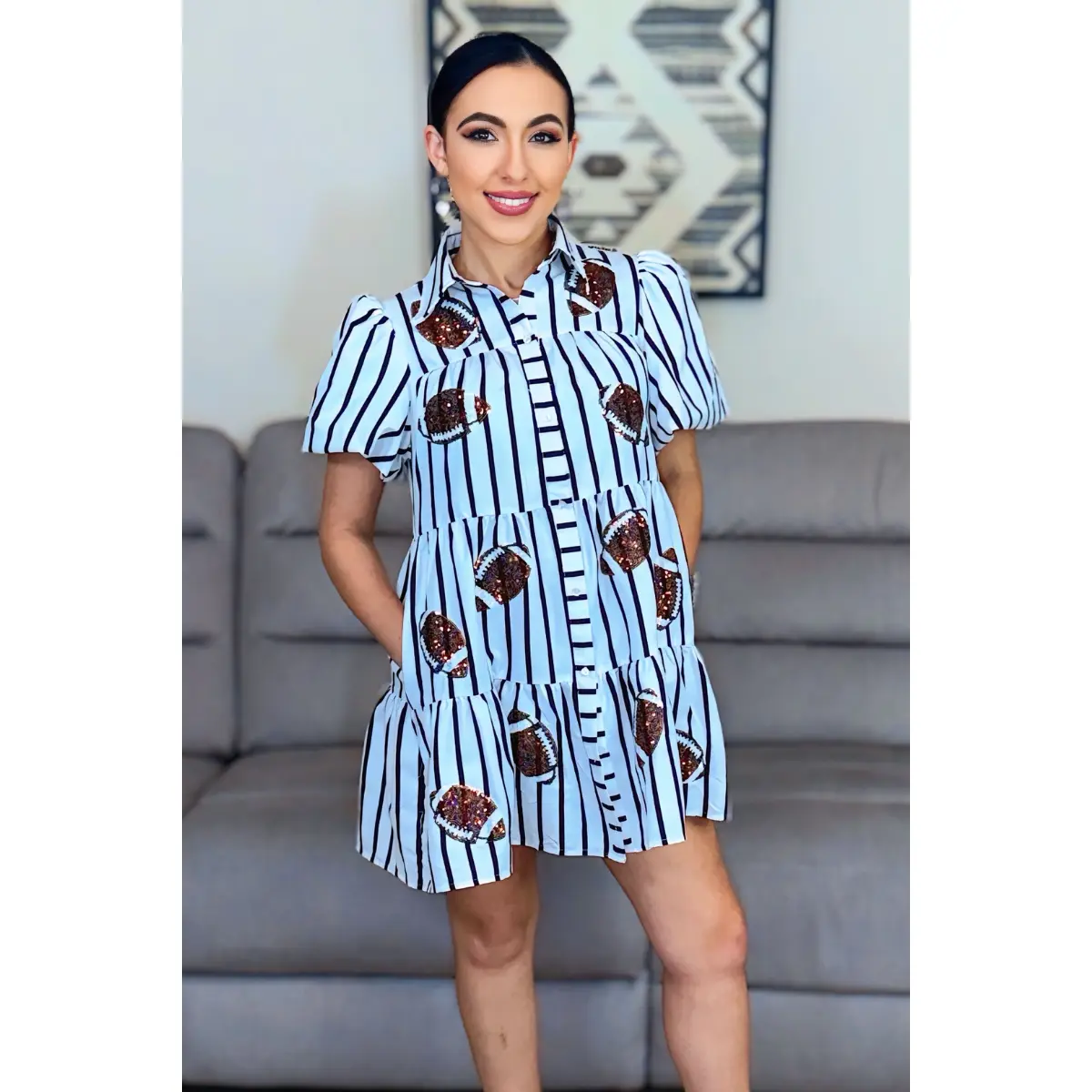 Game-Day-Glam Sequin Football Dress